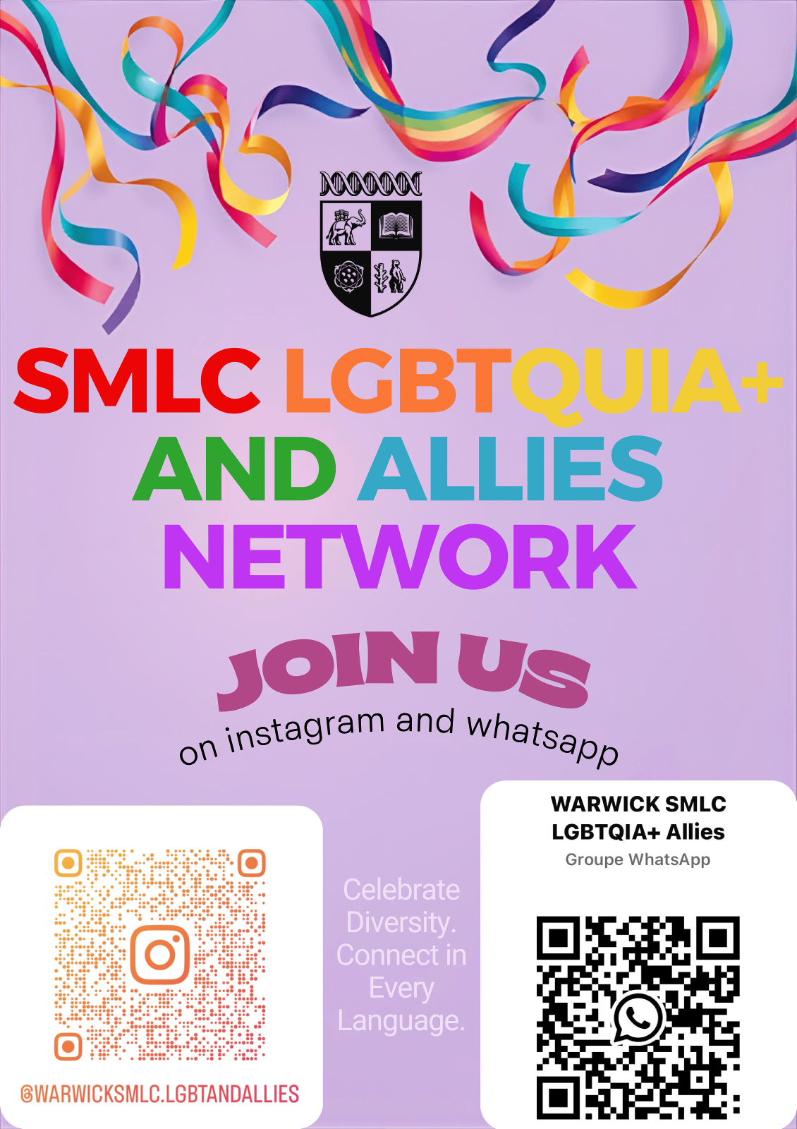 SMLC LGBTQUIA+ and allies student network poster